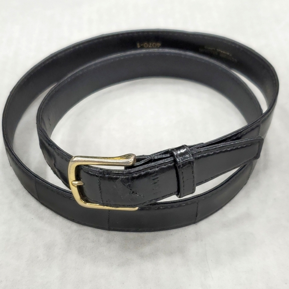 Genuine eelskin belt men's 36 black